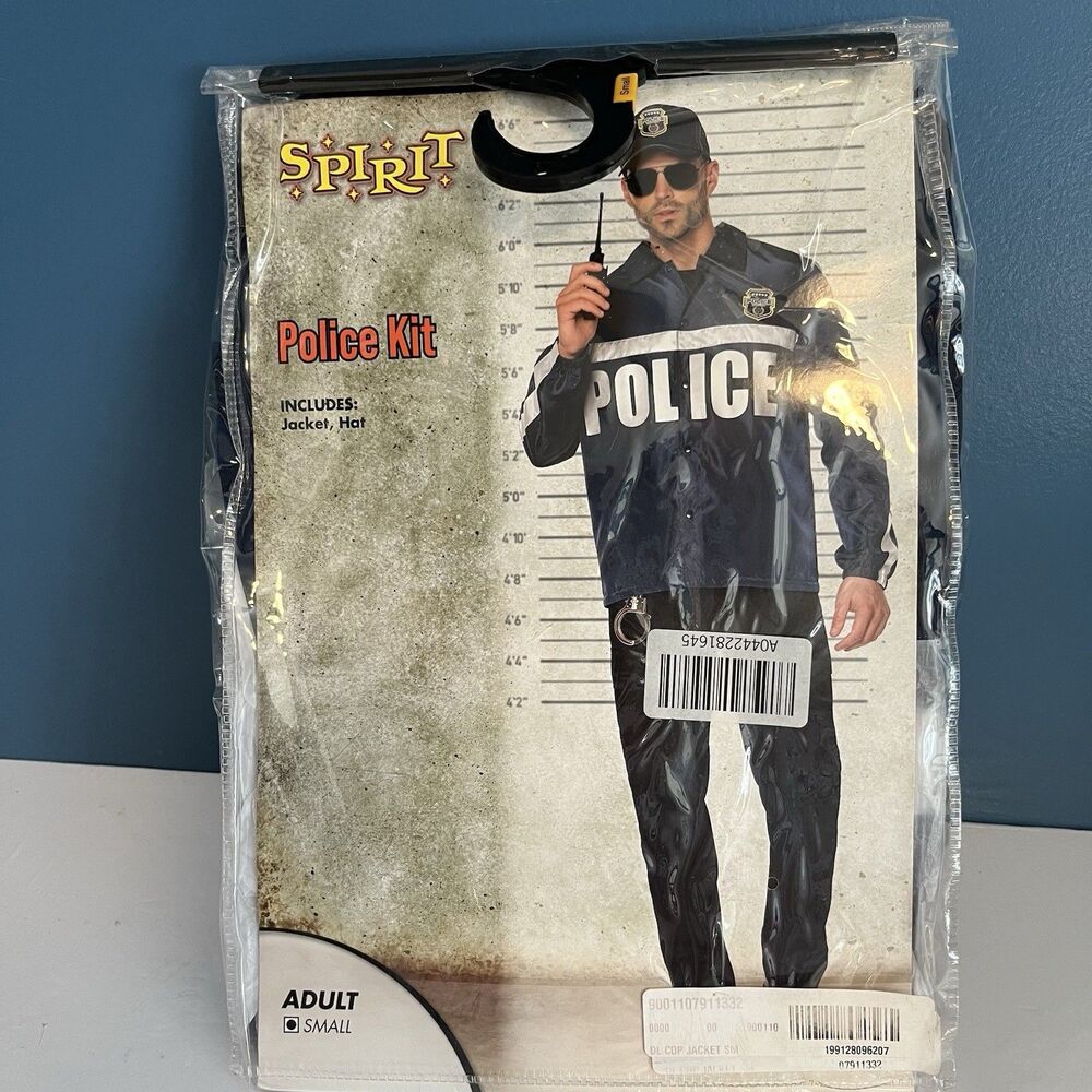 Spirit Halloween Cop Kit Cosplay Costume Adult Size Small NEW